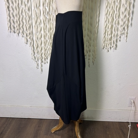 Ronen Chen Black Lagenlook Midi Skirt size 2/M - Picture 6 of 13